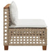 Tuinbank zonder armleuning met kussens poly rattan beige