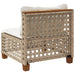 Tuinbank zonder armleuning met kussens poly rattan beige