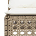 Tuinbank zonder armleuning met kussens poly rattan beige