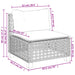 Tuinbank zonder armleuning met kussens poly rattan beige