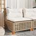 Tuinbank zonder armleuning met kussens poly rattan beige