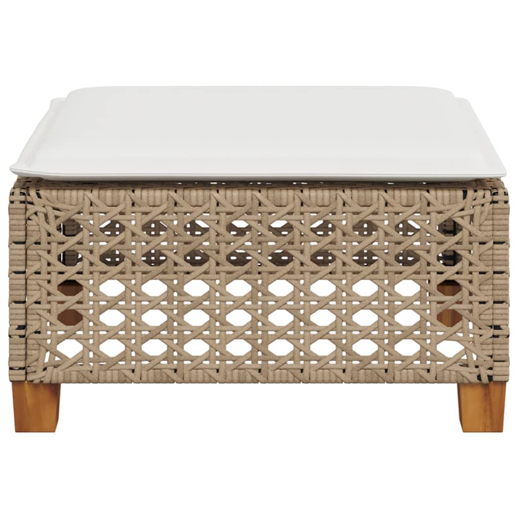 Tuinkruk met kussen 63,5x56x32 cm poly rattan beige