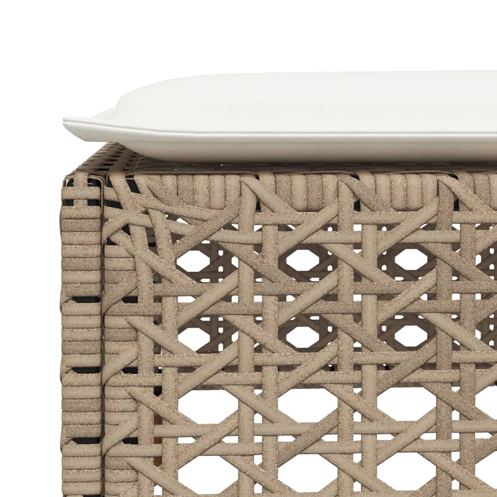 Tuinkruk met kussen 63,5x56x32 cm poly rattan beige