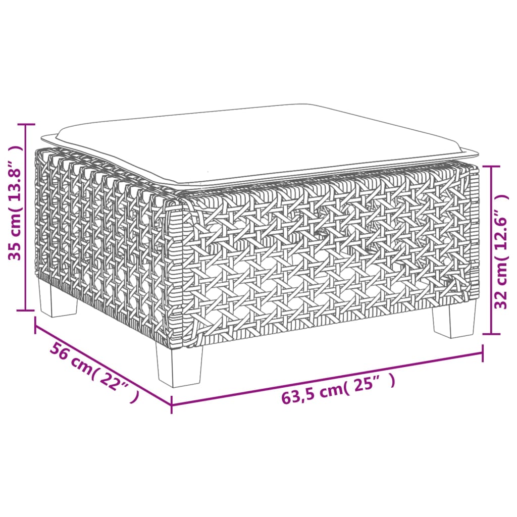 Tuinkruk met kussen 63,5x56x32 cm poly rattan beige