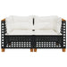 Tuinhoekbanken met kussens 2 st poly rattan zwart