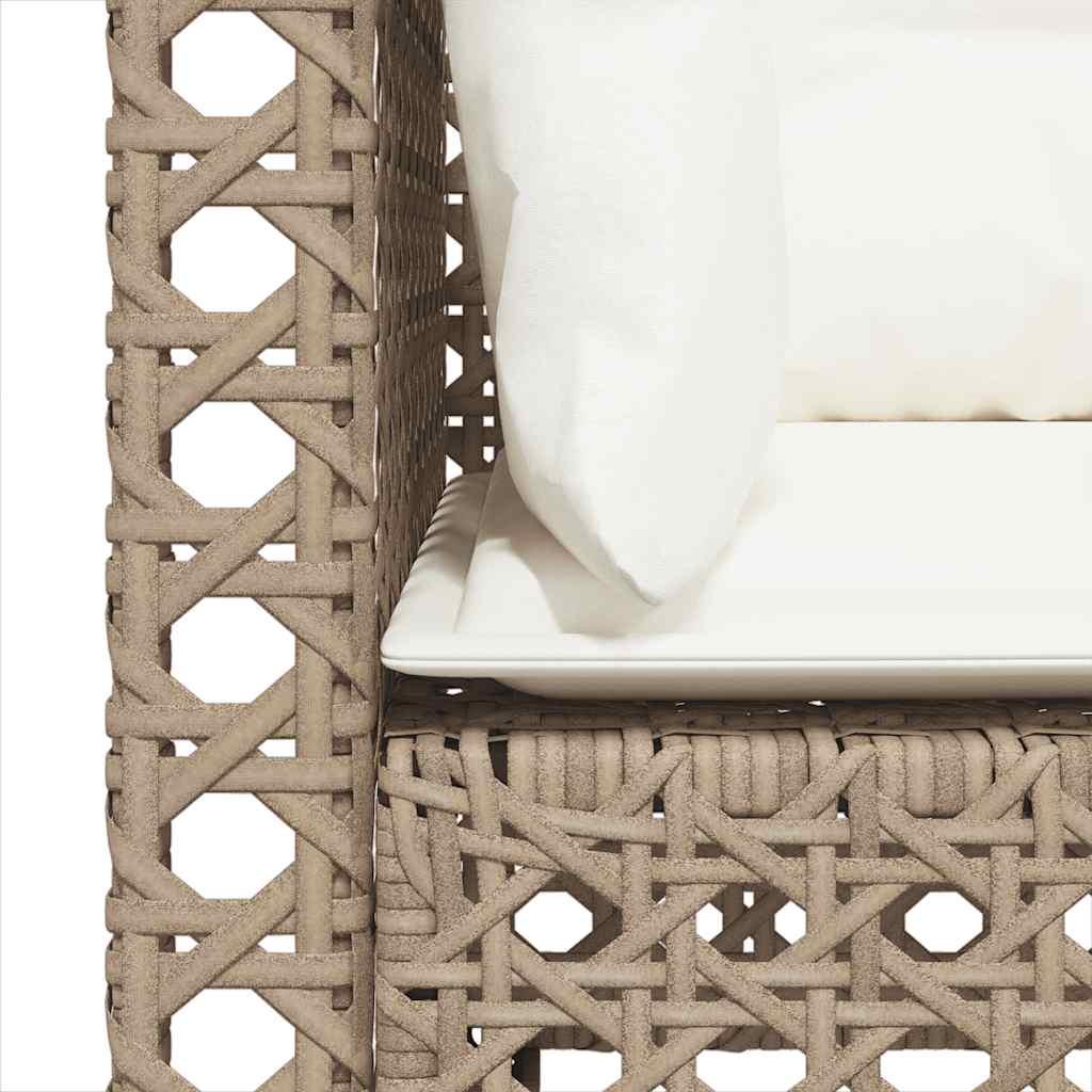 Tuinbanken 2 st met kussens poly rattan beige