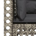 Tuinbank 3-zits met kussens poly rattan grijs