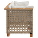 Tuinbank 3-zits met kussens poly rattan beige