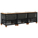 Tuinbank 3-zits met kussens poly rattan zwart