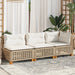 Tuinbank 3-zits met kussens poly rattan beige