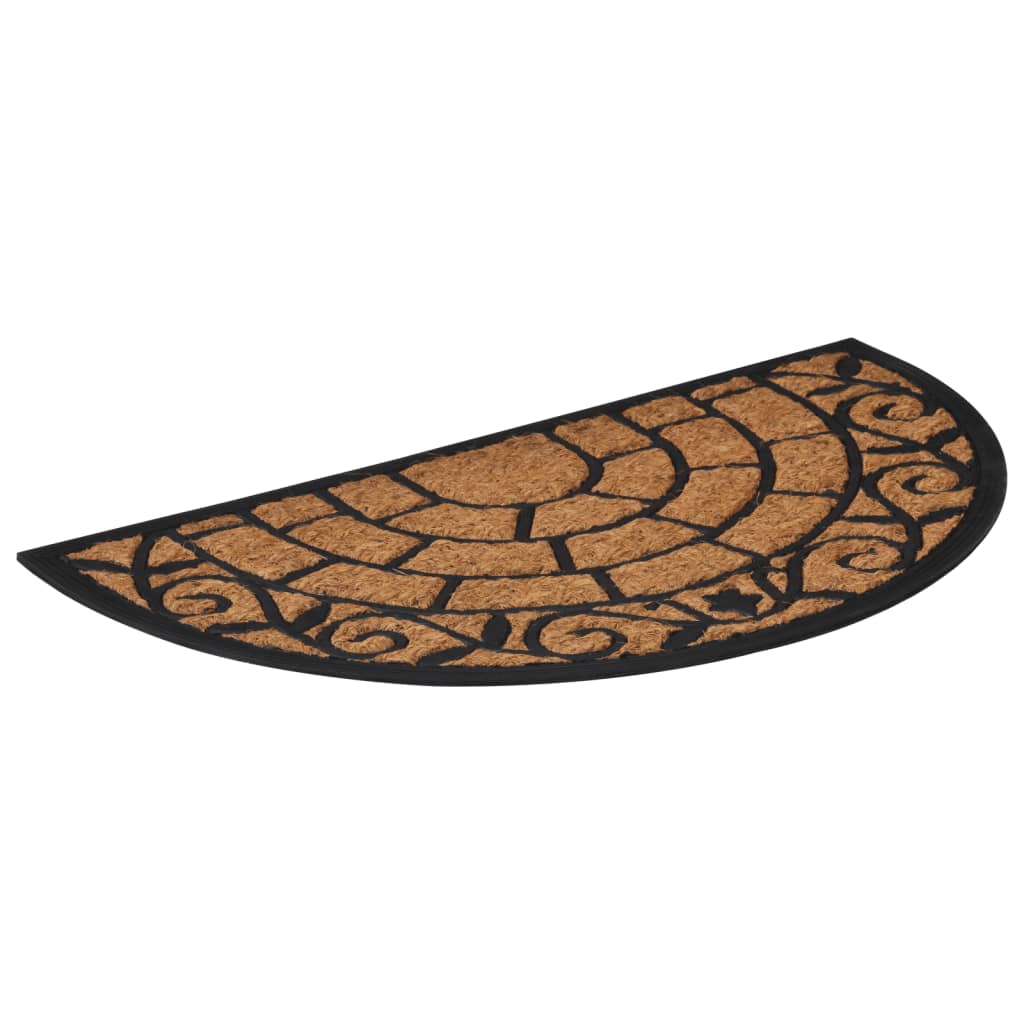 Deurmat halfrond 45x75 cm rubber en kokosvezel