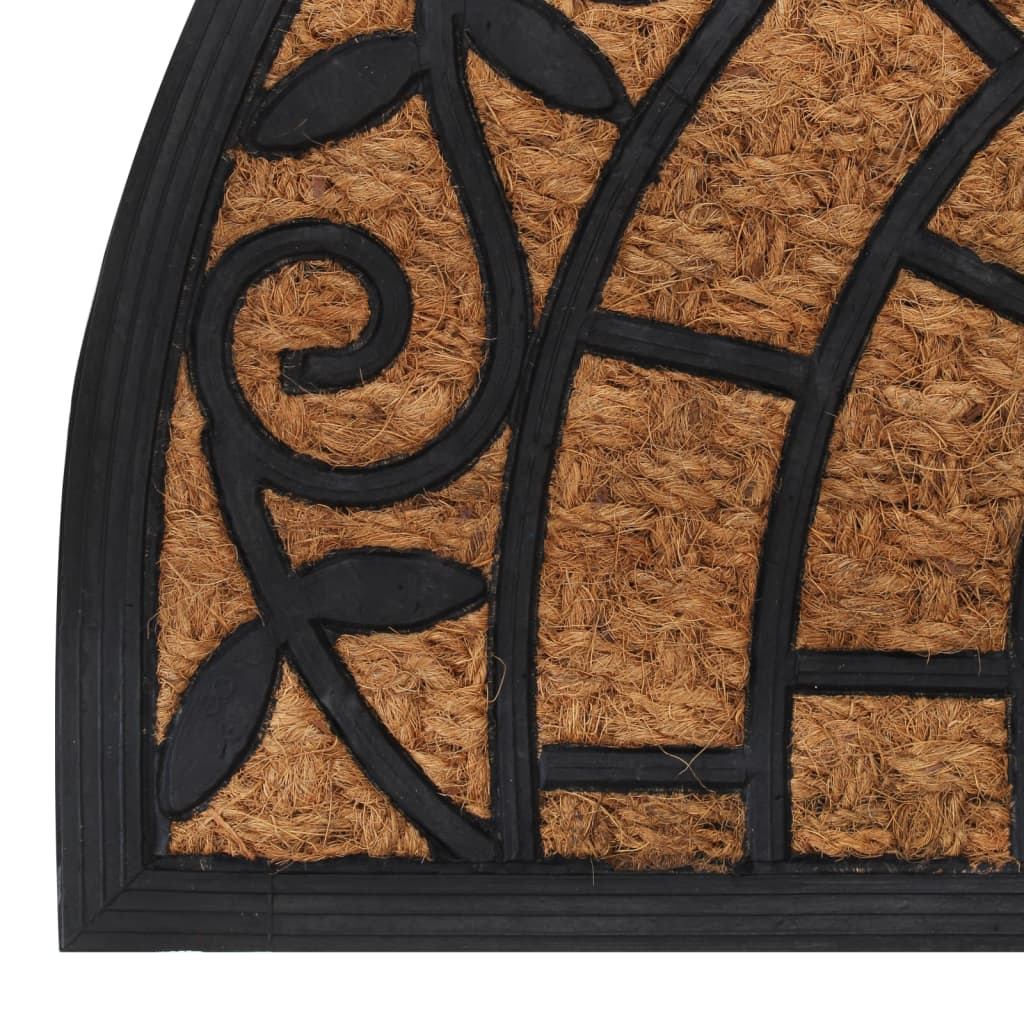 Deurmat halfrond 45x75 cm rubber en kokosvezel