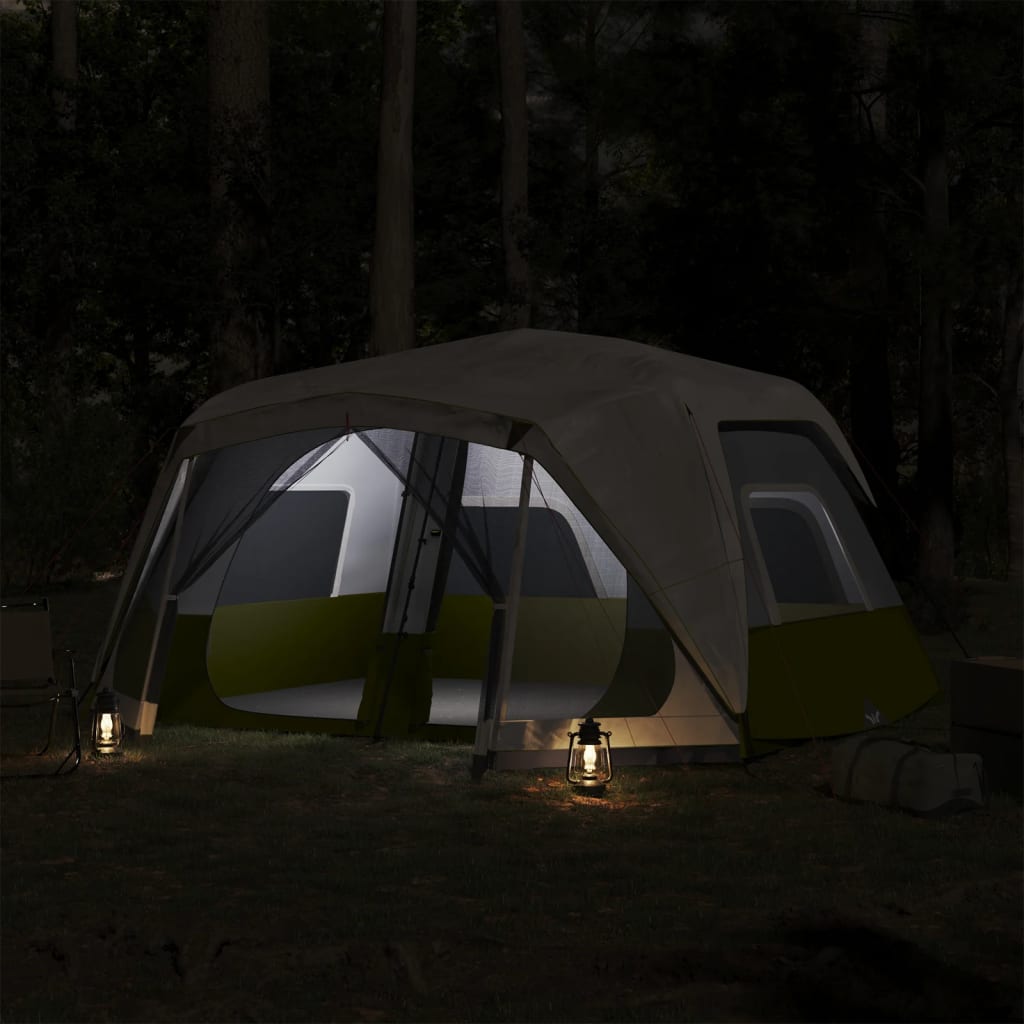 Tent met LED 10-persoons snelontgrendeling lichtgroen