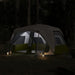 Tent met LED 10-persoons snelontgrendeling lichtgroen