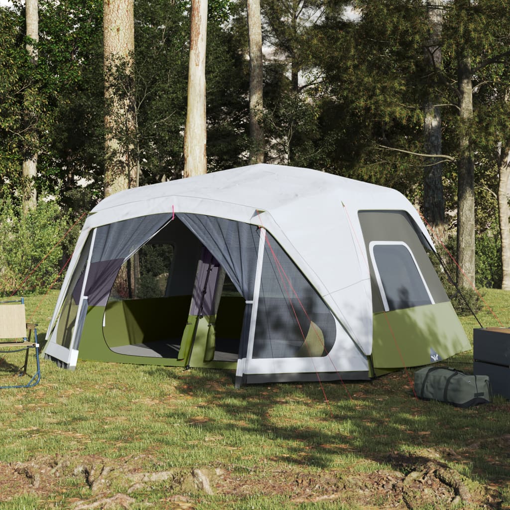 Tent met LED 10-persoons snelontgrendeling lichtgroen