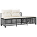 3-delige Loungeset met kussens poly rattan zwart