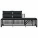 3-delige Loungeset met kussens poly rattan zwart