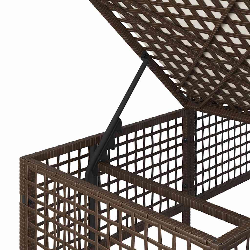 3-delige Loungeset met kussens poly rattan bruin