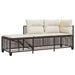 3-delige Loungeset met kussens poly rattan bruin