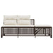 3-delige Loungeset met kussens poly rattan bruin