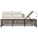 3-delige Loungeset met kussens poly rattan bruin
