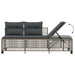 3-delige Loungeset met kussens poly rattan grijs