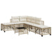 3-delige Loungeset met kussens poly rattan beige