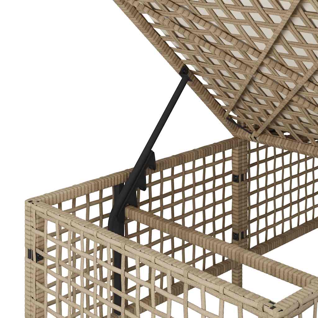 3-delige Loungeset met kussens poly rattan beige