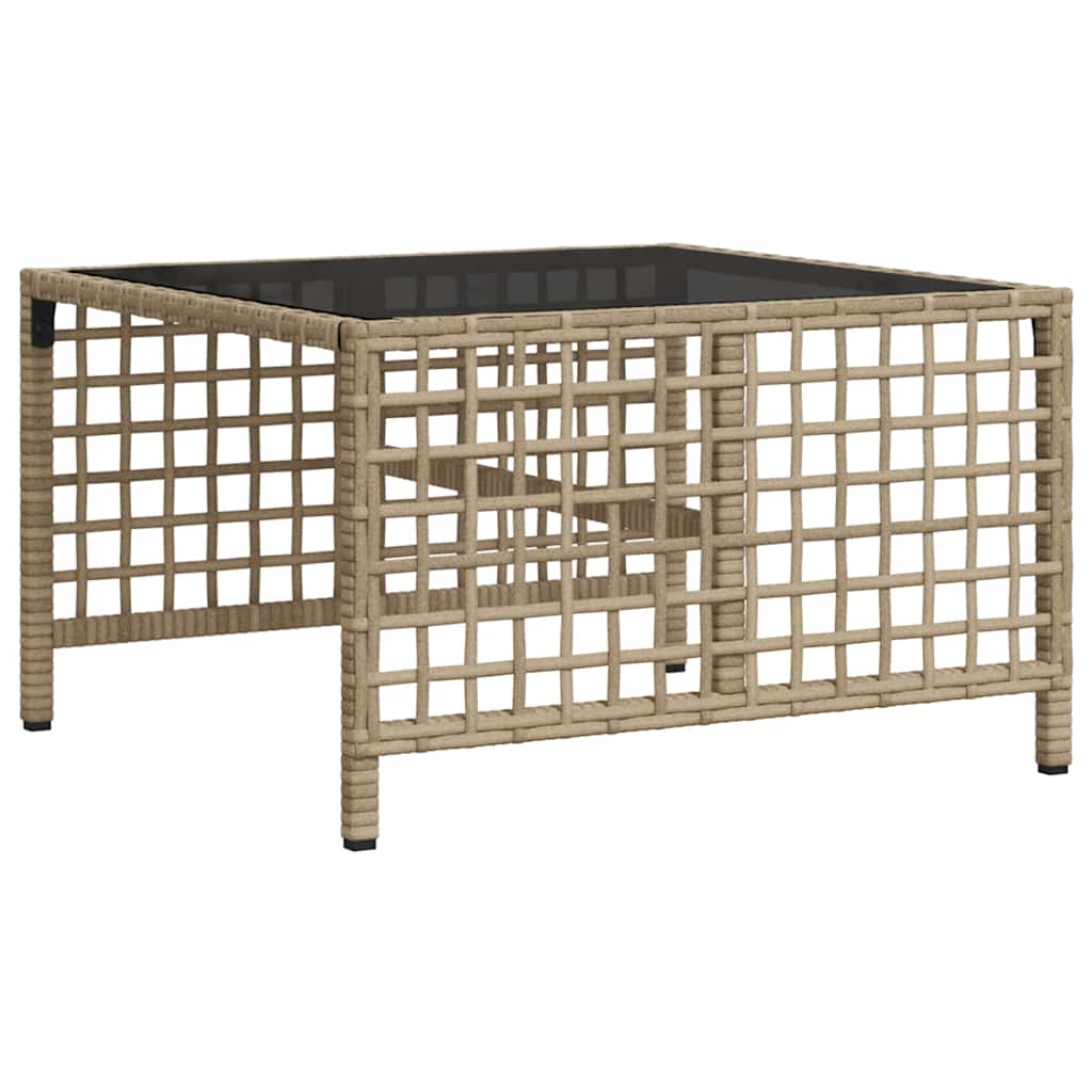 3-delige Loungeset met kussens poly rattan beige
