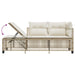 3-delige Loungeset met kussens poly rattan beige