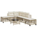 3-delige Loungeset met kussens poly rattan beige