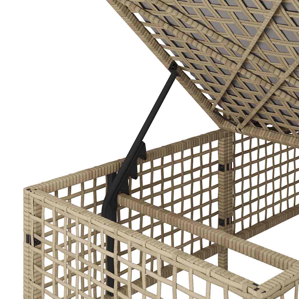 3-delige Loungeset met kussens poly rattan gemengd beige