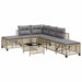 3-delige Loungeset met kussens poly rattan gemengd beige