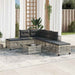 3-delige Loungeset met kussens poly rattan lichtgrijs