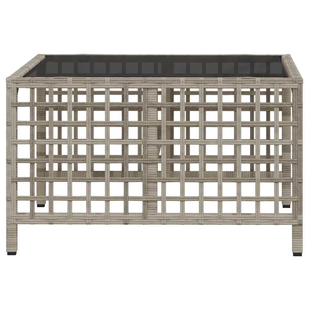 3-delige Loungeset met kussens poly rattan lichtgrijs