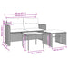 3-delige Loungeset met kussens poly rattan bruin