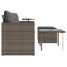 3-delige Loungeset met kussens poly rattan grijs