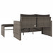 3-delige Loungeset met kussens poly rattan grijs