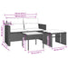 3-delige Loungeset met kussens poly rattan lichtgrijs