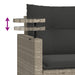 3-delige Loungeset met kussens poly rattan lichtgrijs