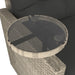 3-delige Loungeset met kussens poly rattan lichtgrijs