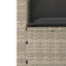 3-delige Loungeset met kussens poly rattan lichtgrijs