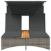 Ligbed 2-persoons met luifel en kussens poly rattan grijs