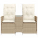 Tuinbank 2-zits verstelbaar met tafel poly rattan beige