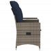 Tuinbank 2-zits verstelbaar met tafel poly rattan grijs