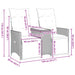 Tuinbank 2-zits verstelbaar met tafel poly rattan beige