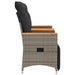 Tuinbank 2-zits verstelbaar met tafel poly rattan grijs