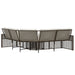 Tuinbank met kussens en voetensteun L-vormig poly rattan bruin