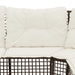 Tuinbank met kussens en voetensteun L-vormig poly rattan bruin