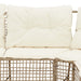 Tuinbank met kussens en voetensteun L-vormig poly rattan beige